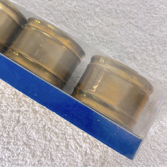Vintage Giftcraft Brass Napkin Rings Set x4 New - Picture 10 of 13